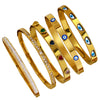 Wholesale Stainless Steel Electroplated Devil's Eye Diamondencrusted Love Bracelet Set Nonfading Open Bracelet Geometric Style Accessories