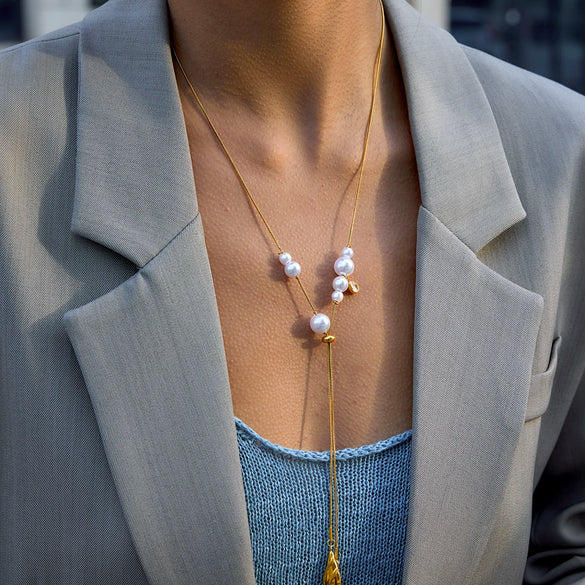 Wholesale Stainless Steel Electroplated Drop Shape Necklace For Women