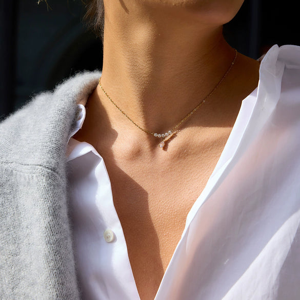 Wholesale Stainless Steel Electroplated Drop Shape Necklace For Women
