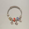 Wholesale Stainless Steel Electroplated Elephant Pendant Panstyle Beaded Bracelet