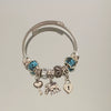 Wholesale Stainless Steel Electroplated Elephant Pendant Panstyle Beaded Bracelet