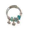 Wholesale Stainless Steel Electroplated Elephant Pendant Panstyle Beaded Bracelet