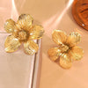 Wholesale Stainless Steel Electroplated Flower Earrings For Women