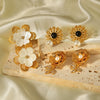 Wholesale Stainless Steel Electroplated Flower Earrings For Women