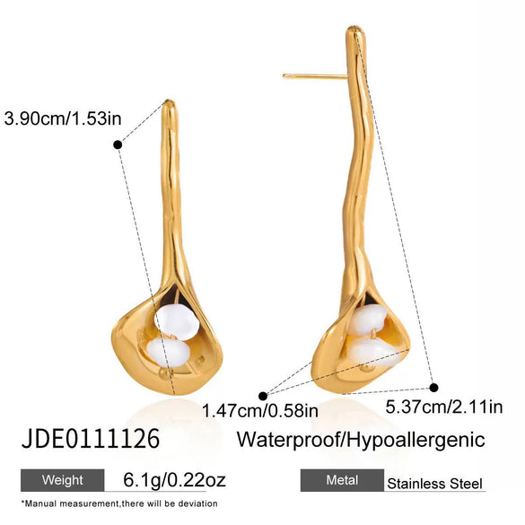 Wholesale Stainless Steel Electroplated Flower Earrings For Women