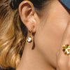 Wholesale Stainless Steel Electroplated Flower Earrings For Women