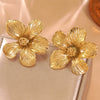 Wholesale Stainless Steel Electroplated Flower Earrings For Women