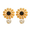 Wholesale Stainless Steel Electroplated Flower Earrings For Women