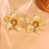 Wholesale Stainless Steel Electroplated Flower Earrings For Women