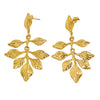 Wholesale Stainless Steel Electroplated Flower Leaf Pendant Earrings Jewelry For Women