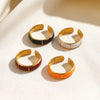 Wholesale Stainless Steel Electroplated Flower Pattern Ring For Women