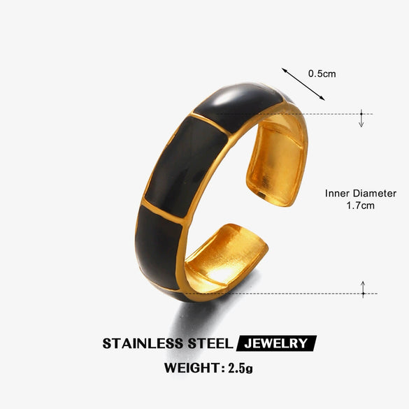 Wholesale Stainless Steel Electroplated Flower Pattern Ring For Women