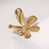 Wholesale Stainless Steel Electroplated Flowershaped Open Ring Hand Jewelry For Women