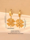 Wholesale Stainless Steel Electroplated Fourleaf Clover Devil's Eye Leaves Pattern Earrings For Women