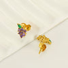 Wholesale 316L Stainless Steel Electroplated Fruitshaped Inlaid Zircon Women's Earrings