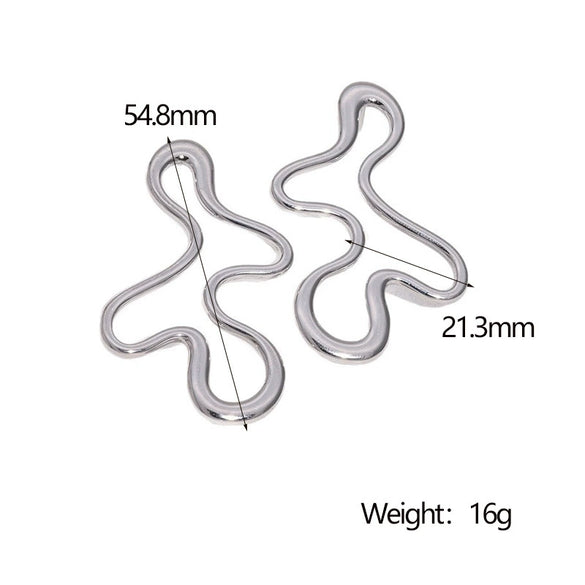 Wholesale Stainless Steel Electroplated Geometric Asymmetrical Earrings For Women