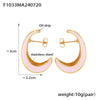Wholesale 316L Stainless Steel Electroplated Geometric Crescent Shaped Inner Hollow Oil Drop Women's Earrings