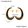 Wholesale 316L Stainless Steel Electroplated Geometric Crescent Shaped Inner Hollow Oil Drop Women's Earrings