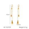 Wholesale Stainless Steel Electroplated Geometric Drop Shape Tassel Earrings For Women