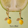 Wholesale Stainless Steel Electroplated Geometric Ferris Wheel Lemon Pendant Earrings For Women