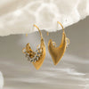 Wholesale Stainless Steel Electroplated Geometric Heart Earrings For Women