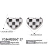 Wholesale Stainless Steel Electroplated Geometric Heartshaped Enamel Glaze Checkerboard Earrings For Women