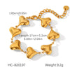 Wholesale Stainless Steel Electroplated Geometric Heartshaped Zircon Bracelet And Ring Jewelry