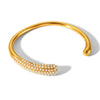 Wholesale Stainless Steel Electroplated Geometric Heartshaped Zircon Bracelet And Ring Jewelry