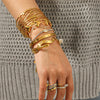 Wholesale Stainless Steel Electroplated Geometric Heartshaped Zircon Bracelet And Ring Jewelry