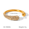 Wholesale Stainless Steel Electroplated Geometric Heartshaped Zircon Bracelet And Ring Jewelry