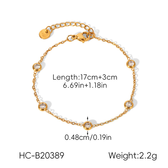 Wholesale Stainless Steel Electroplated Geometric Heartshaped Zircon Bracelet And Ring Jewelry