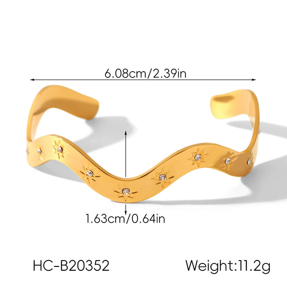 Wholesale Stainless Steel Electroplated Geometric Heartshaped Zircon Bracelet And Ring Jewelry
