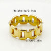 Wholesale Stainless Steel Electroplated Geometric Hollow Simple Design Unisex Ring