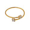 Wholesale Stainless Steel Electroplated Geometric Inlaid Zircon Open Ring Women's Jewelry