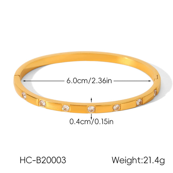 Wholesale Stainless Steel Electroplated Geometric Ins Style Bracelets With Zircon