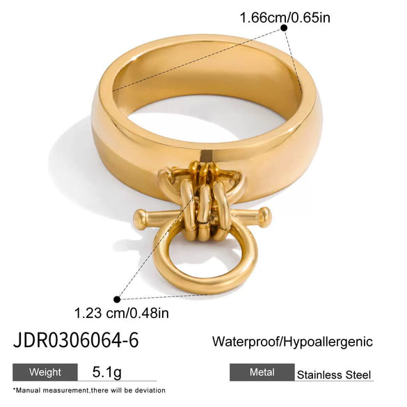 Wholesale Stainless Steel Electroplated Geometric Ins Style Unisex Ring For Women