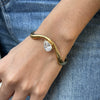 Wholesale Stainless Steel Electroplated Geometric Ins Style White Zircon Bracelet