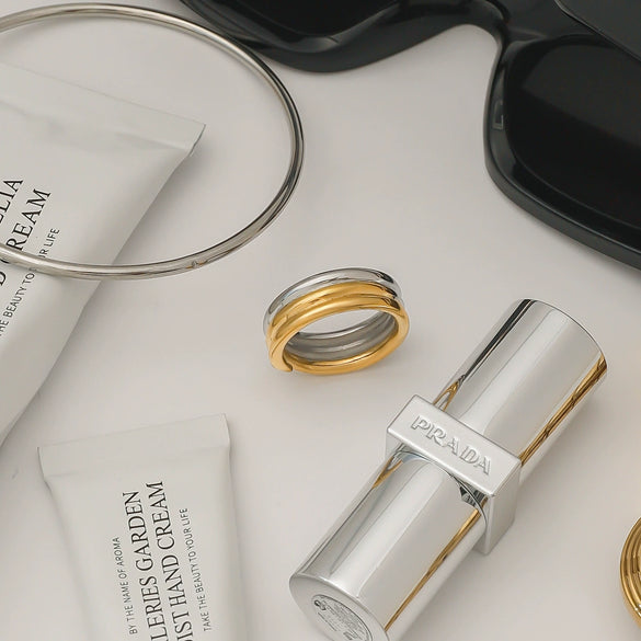 Wholesale Stainless Steel Electroplated Geometric Jewelry Rings For Women