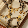 Wholesale Stainless Steel Electroplated Geometric Leopard Print Jewelry Pendant Necklace And Bracelet For Women