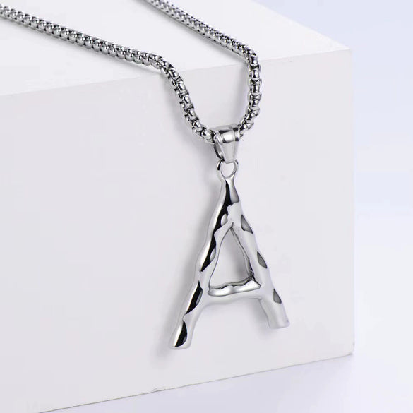 Wholesale Stainless Steel Electroplated Geometric Light Luxury Crown And English Letters Clavicle Necklace
