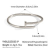 Wholesale Stainless Steel Electroplated Geometric Nailshaped Bracelet And Ring Set For Women