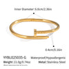Wholesale Stainless Steel Electroplated Geometric Nailshaped Bracelet And Ring Set For Women