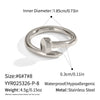 Wholesale Stainless Steel Electroplated Geometric Nailshaped Bracelet And Ring Set For Women