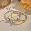 Wholesale Stainless Steel Electroplated Geometric Nailshaped Bracelet And Ring Set For Women