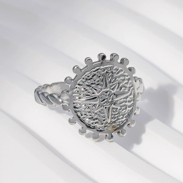 Wholesale Stainless Steel Electroplated Geometric Open Ring For Women