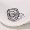 Wholesale Stainless Steel Electroplated Geometric Open Ring Hand Jewelry For Women