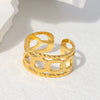 Wholesale Stainless Steel Electroplated Geometric Open Ring Hand Jewelry For Women