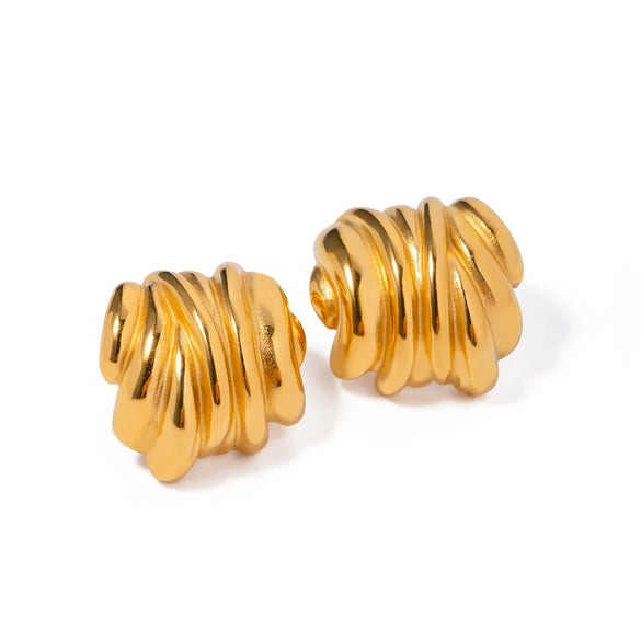 Wholesale Stainless Steel Electroplated Geometric Retro Women's Earrings