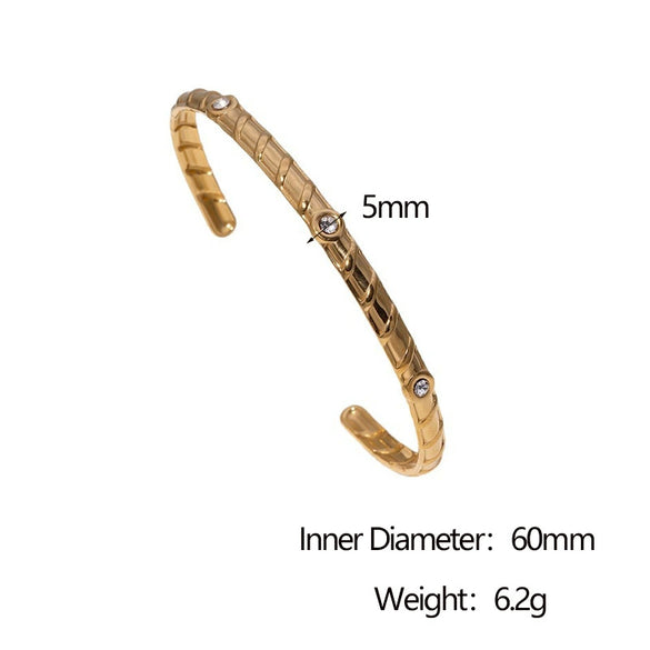 Wholesale Stainless Steel Electroplated Geometric Simple Bracelet