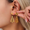 Wholesale 316L Stainless Steel Electroplated Geometric Small Tree Earrings For Women Light Luxury Style